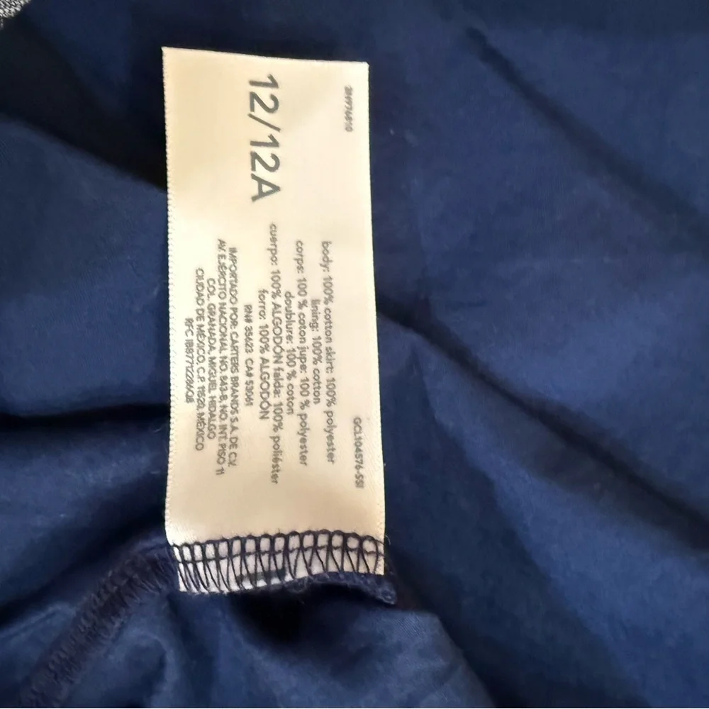 Denim and Navy Tulle Kids Dress by OshKosh Bigosh Size 12